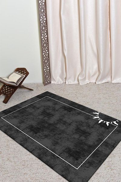 PINKIE HOME Digital Printed Sun Moon Double Prayer Mat - Kaaba Patterned Prayer Mat, Dowry Prayer Mat
