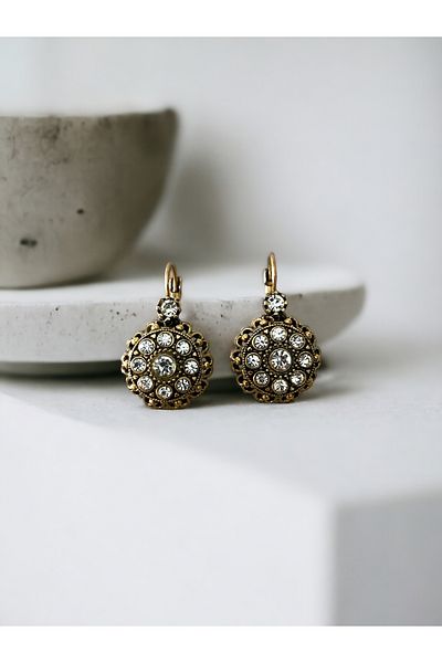 FAYRA ACCESSORIES Crystal Jewelled Daisy Earrings