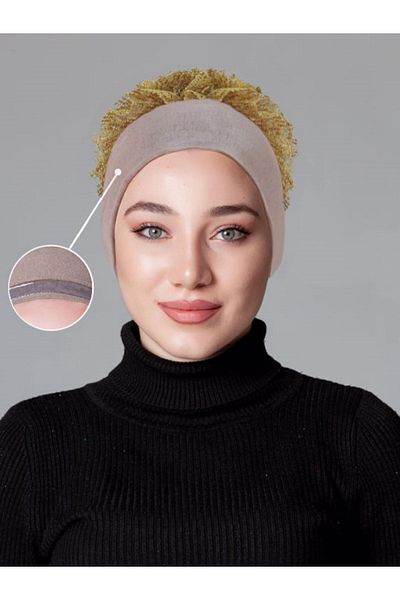 nanak Mink Lycra Frilly Non-Slip (Non-Slip) Bonnet