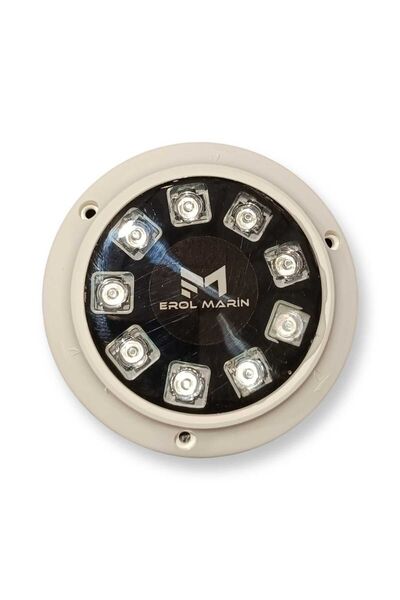 ErolMarin 9 LEDLİ TEKNE SU ALTI LAMBASI 10-30W ARASI YERLİ GARANTİLİ MAVİ RENKLİ