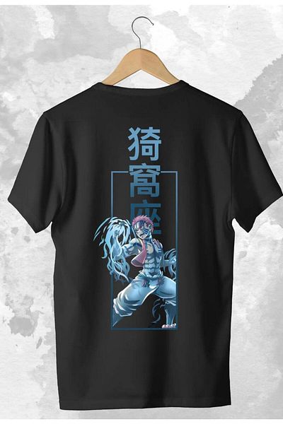 Massgai Demon Slayer: Kimetsu No Yaiba Akaza Tricou oversize unisex imprimat - 100% bumbac