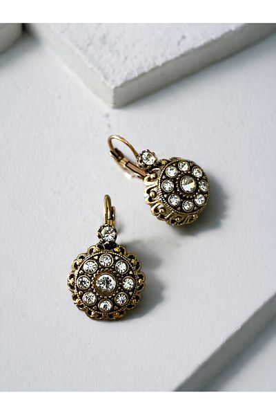 FAYRA ACCESSORIES Crystal Jewelled Daisy Earrings