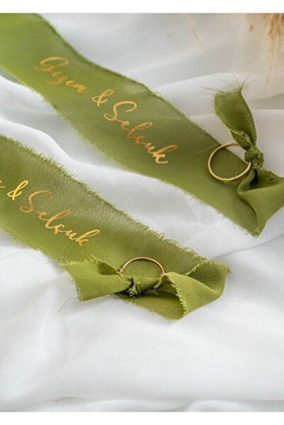 Renna Parıltılı Yazılı Nişan & Söz Yüzük Kurdelesi Kişiye Özel Kumaş Kurdele ...