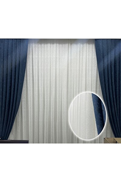 FİENS Short 8020 Prıltı Kitchen Children's Room Tulle Curtain Don't Want Ironing 1e 2layer Pleated