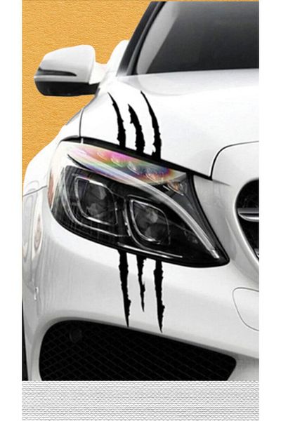 Teknik Reklam Monster Claw Sticer Car Headlight Claw Sticker Decal 30cm Black