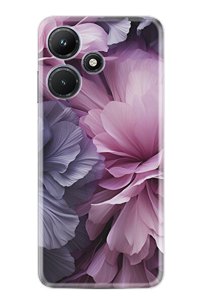 INFINIX Hot 30i Kılıf Desenli Baskılı Silikon Purple Flowers STK:18