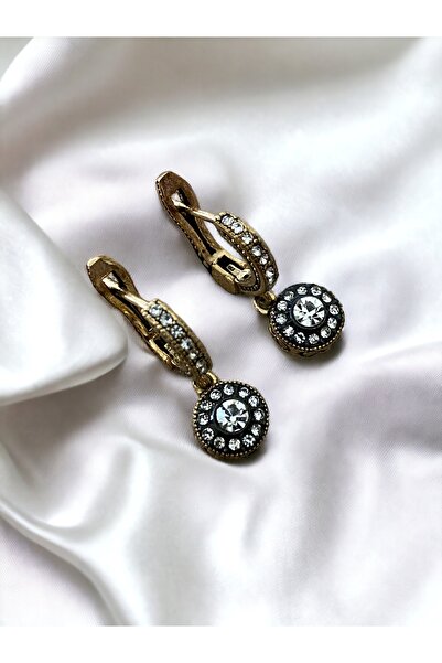 FAYRA ACCESSORIES Zirkon Taşlı Yuvarlak Minimal Sallantılı Küpe