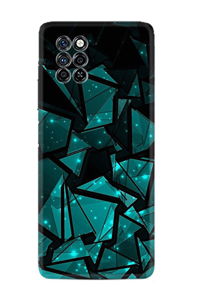INFINIX Note 10 Pro Kılıf Desenli Baskılı Silikon Yeşil Kristaller STK:30