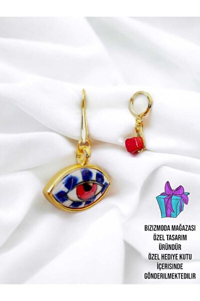 bizizmoda أقراط خرز زجاجية مصنوعة يدويًا من السيراميك