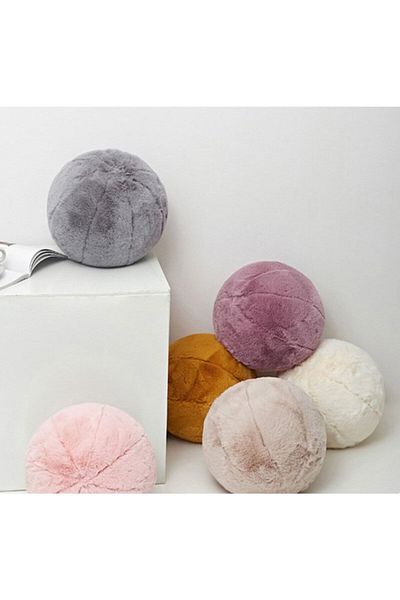 sevaradekor Plush Ball Pillow Dusty Rose
