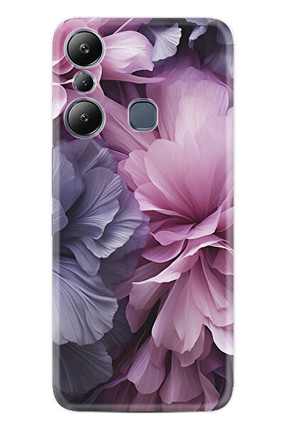 INFINIX Hot 20i Kılıf Desenli Baskılı Silikon Purple Flowers STK:18