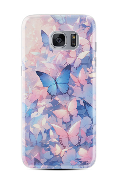 Genel Markalar Samsung Galaxy S7 Edge Kılıf Desenli Baskılı Silikon Butterfly...