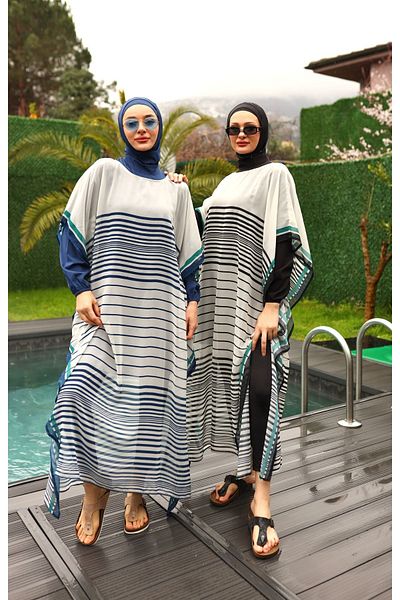 ButikKardelen Camellia Patterned Hijab Swimsuit 5 Pieces - 10364