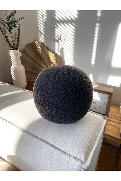 sevaradekor Vankúš Teddy Ball Antracitová farba Ball Vankúš