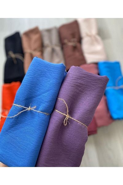 feronis Hijab Women's Cotton Cazz Shawl Model Set of 2 _ Purple > Blue