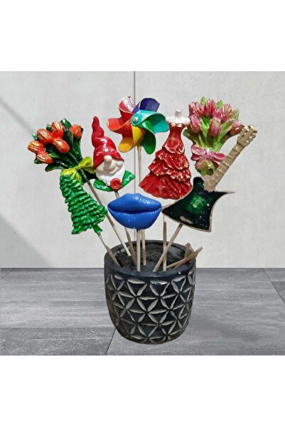 Dodemert Home Saksı Dibi Süsleri Beton & Teraryum Obje 5 Adet