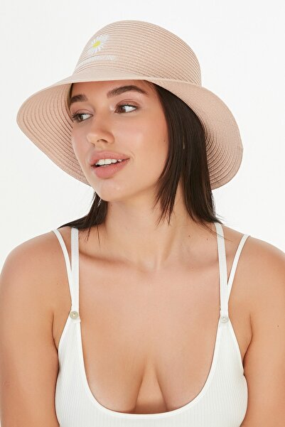 C&City قبعة شاطئ قصيرة من القش - مسحوق Y87300-39