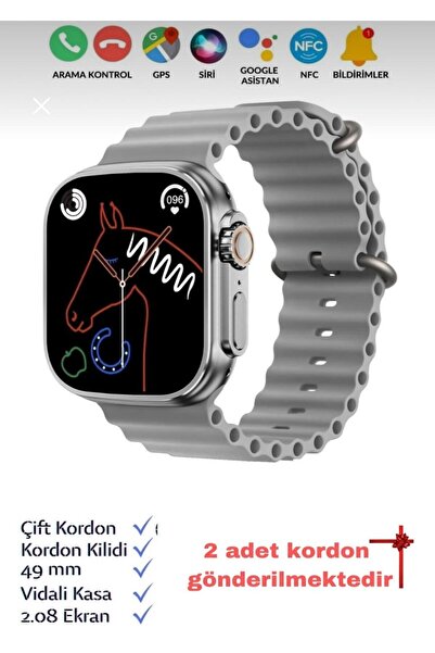FİOPLUS Akıllı Saat Watch 8 Ultra FT-900 Ios/android Destekli 2.3 inch Arama ...
