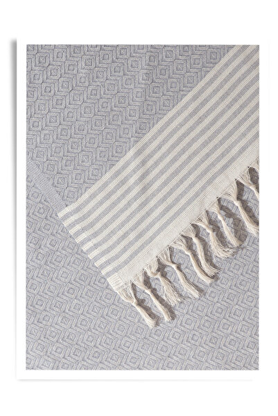 Lux Touch Bergama Gray Cotton Non-Slip Tufted Duvet Cover Set - 3 3 1 1 Sofa Sofa Bed Set