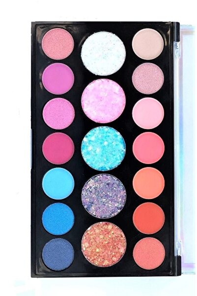 hbtasarim Rs 19 Lu Far Paleti (5 Glitter+7 Mat Far+7 Simli Far (clup Far)