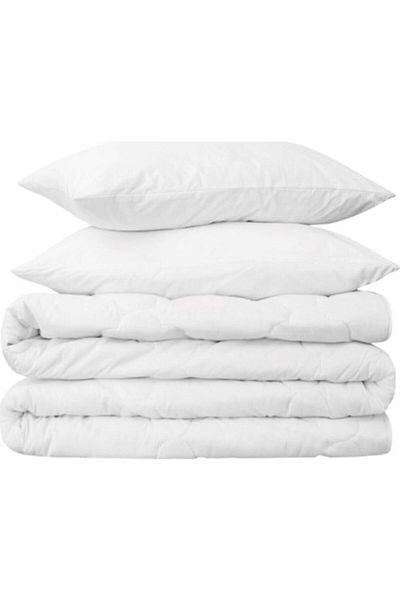 Schafer Microfiber 3 Pieces White Quilt Pillow Set