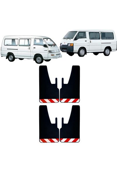 Yeni Dünya Mitsubishi L300 - 4-Piece Red-White Highlighter Mudguard Dust Cover Set Mıt0fx00902