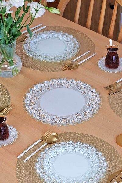 Glore Gold Color Gilded Marche Glass Tray