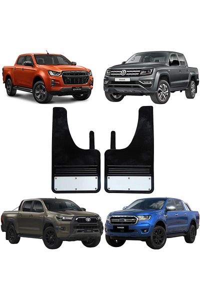 YeniDünyaOto 2-Piece Pick Up (PICKUP) Pickup Truck Amarok Hilux Dmax Ranger Navara EtcMudflap Mudguard Dust Cover Byz0pz001