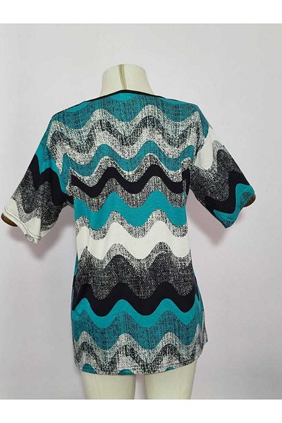 akgül giyim Summer New Season Patterned Short Sleeve Mother Blouse Model