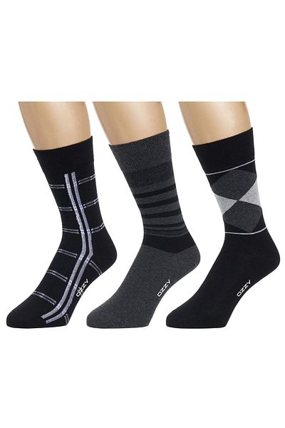 Ozzy Socks 3 чифта безшевни мъжки пенирани памучни чорапи за 4 сезона Издръжливи пръсти на петата