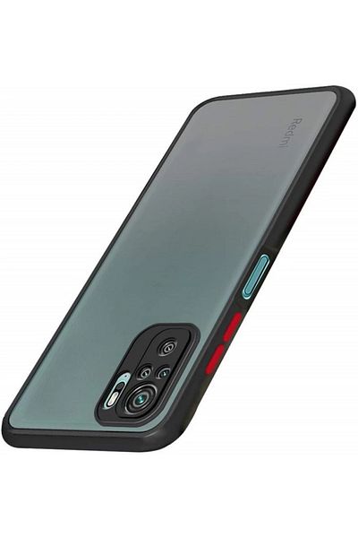 Fibaks حافظة Redmi Note 10 10s غير لامعة مضادة لبصمات الأصابع وغطاء من السيليكون الصلب مع مفاتيح ملونة