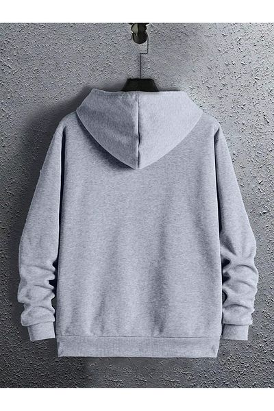 Mella&Co Унисекс суичър с качулка Oversize - 3 нишки с щампа и релеф