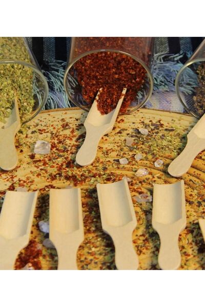 DDHANDMADE 6'lı Mini Ölçek Kaşığı ( Küreği ) Kürek Ölçek , Baharat , Sos , Bal Kaşığı