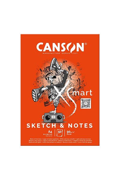 Canson XSmart 90g 50 coli Bloc de desen A4 pentru schițe - Hârtie fără acid