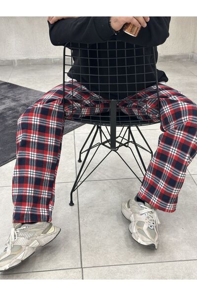 RE7EDİ UNISEX RELAX CHECED TRACKPANT BOTTOM RE7EDI