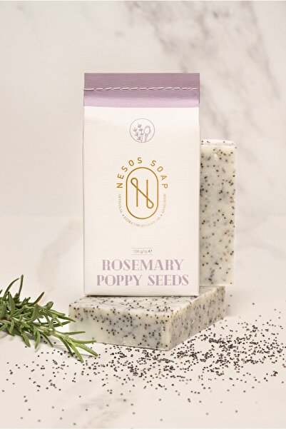 Nesos Soap | Rosemary & Poppy Seeds | El Yapımı Doğal Biberiye Ve Haşhaş Tohu...