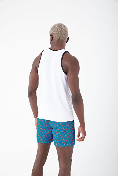 Miami Beach Patterned Zero Sleeve Breathable Fabric Men's Athlete