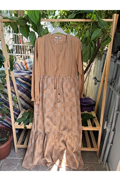 Zübeyde Sayın Oversize Μακρύ Λινό Φόρεμα