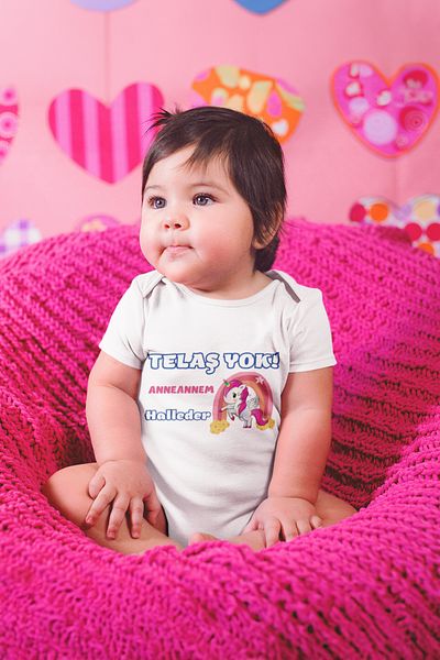 ADABEBEK Halleder Printed Baby Bodysuit with Snap Fasteners - 20521
