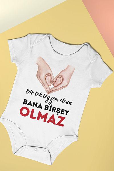 ADABEBEK Printed Printed - Snap Fastener Baby Bodysuit Single My Aunt 20531