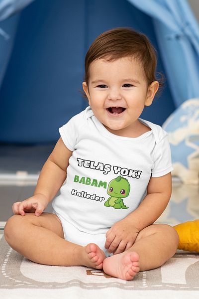 ADABEBEK Snap-On Bodysuit for Baby Boy - Bodysuit Handle, Text Print, 20526 Model