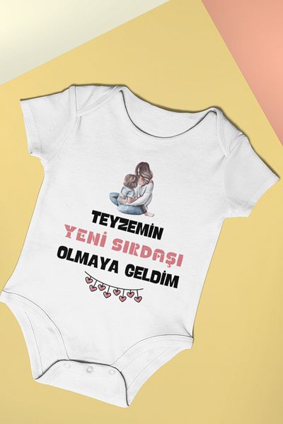 ADABEBEK Written Baby Girl Bodysuit - Bodysuit with Snap Fasteners, Printed 20513