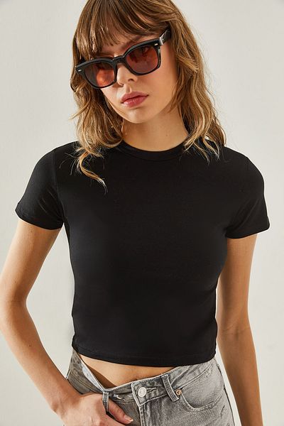 Bianco Lucci Dámské tričko Crew Neck Crop -60251338