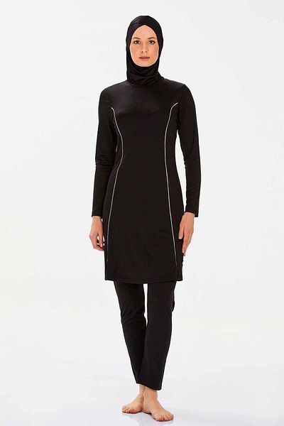 MEBA Μαύρο Lycra Rosmay Hijab Μαγιό - Πλήρως Κλειστό 9021