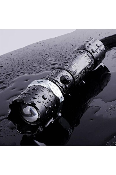 FırsatVar Zoom Özellikli El Feneri Pilli Led Işıklı 500 Metre Aydınlatma Kapa...