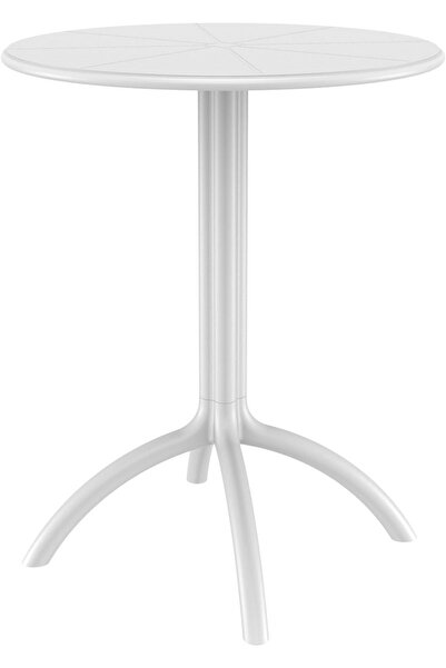 Siesta Octopus Yuvarlak Kısa Bar Masa Beyaz 60 Cm