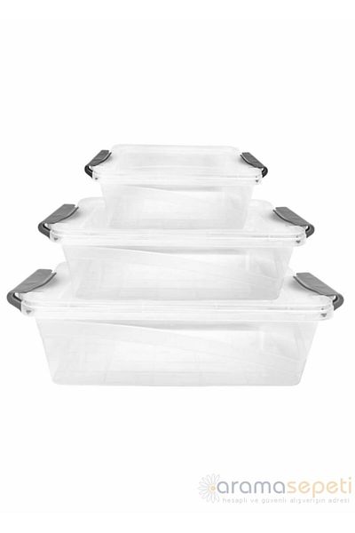 Decobella Set of 3 Lockable Storage Containers