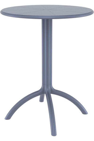 Siesta Octopus Yuvarlak Kısa Bar Masa Koyu Gri 60 Cm