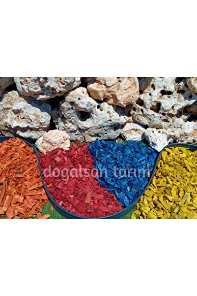 Asenya Renkli Ağaç Yongası 20 Lt Mavi Renkli Yonga Renkli Ağaç Kabuğu Çam Kabuğu