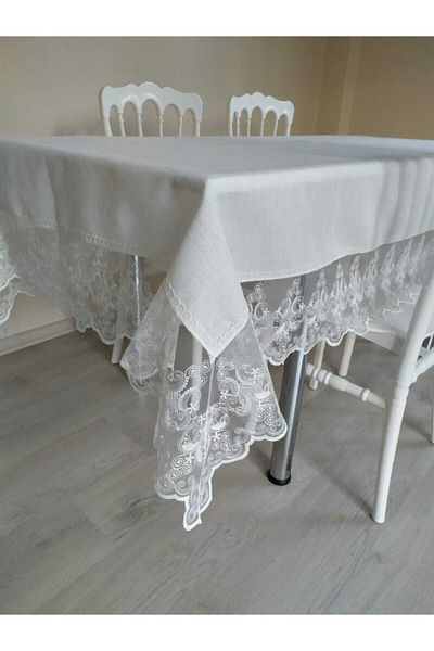 Çeyiz Bahçesi Față de masă Ferda din dantelă franceză